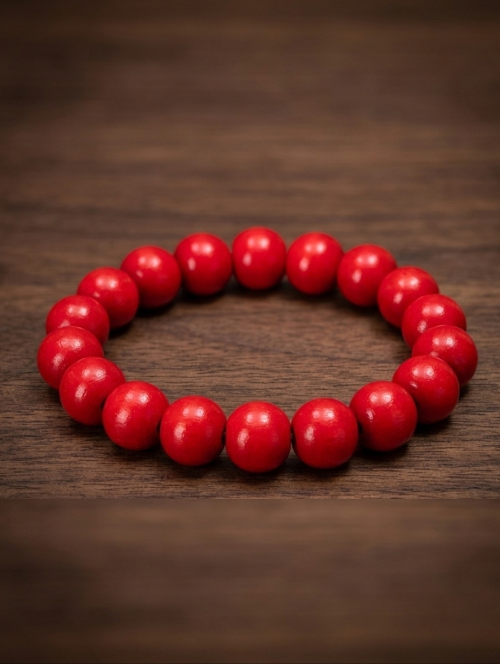 Red Beaded Stretch Bracelet